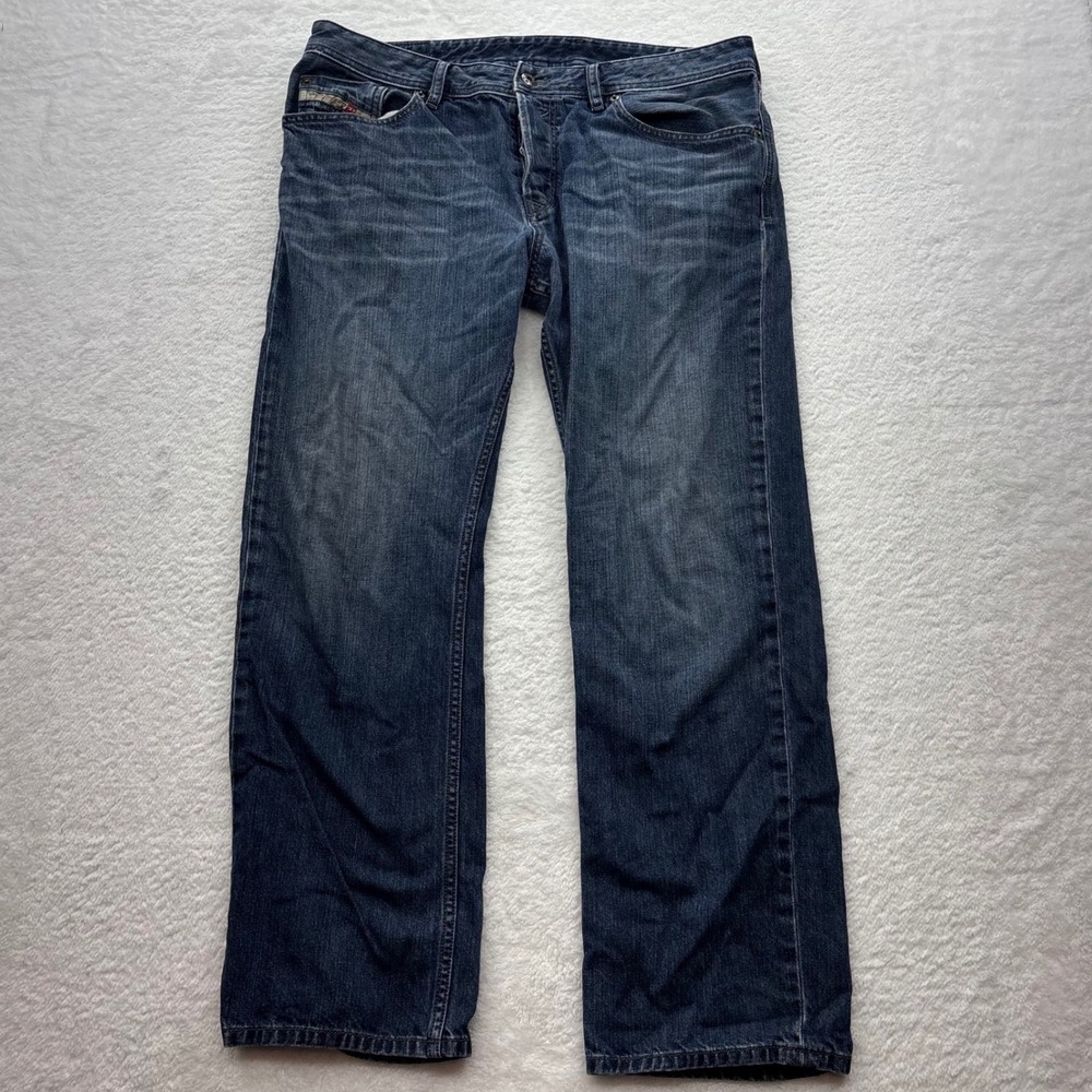 Diesel Waykee Regular Straight Jeans Blue Wash 0RZ37 Mens 34x30 Made in USA